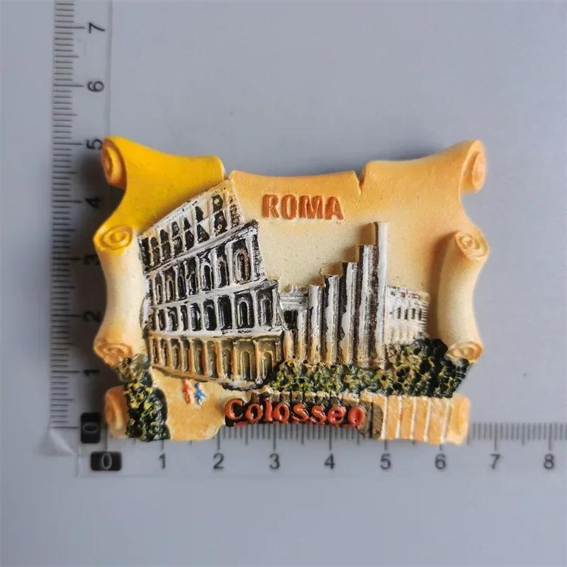 Kühlschrankmagnet mit Wahrzeichen von Rom, Italien, Touristen-Souvenirs, Kolosseum, Wishing Pool, magnetischer Kühlschrankaufkleber, Kunstharz-Kunsthandwerkssammlung