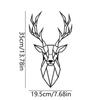 Deer head animal metal wall decorations iron wall sculpture home hanging decorations for living room office