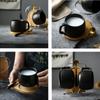 Black Ceramic Milk Mug Nordic Style Luxury Black Matte Frosted Coffee Mug Office Mug Drinkware Kitchen Tool Household Supplies