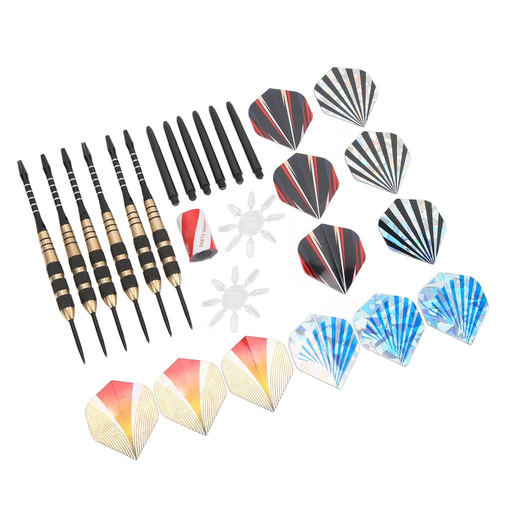 Professional Steel Tip Darts Set Darts Metal Tip Set with Spare Rod Grindstone Tail Wing