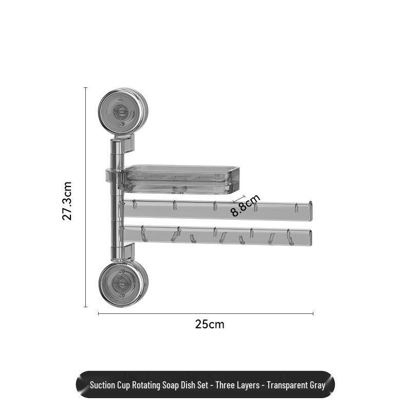 Suction Cup Wall-Mounted Soap Holder Set - Punch-Free, Multi-functional Draining Soap Dish for Bathroom