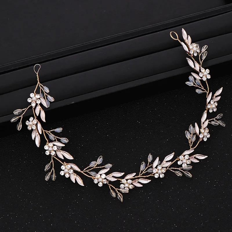 Handmade Crystal Flower Headband Tiaras Hairband for Women Bride Queen Party Wedding Bridal Hair Accessories Jewelry Band Gifts