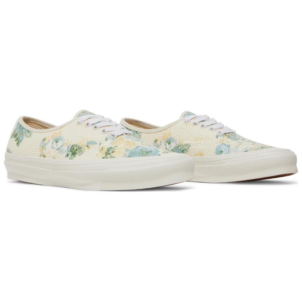 Kith X Vans OG Authentic LX Vintage Roses Men Sneakers Cream Turtledove VN0A4BV9DJR