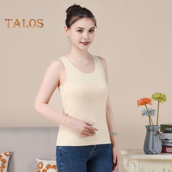 Zimní Dámská zateplená vesta Bezešvá Oboustranná Plyšová Rychlá uzamykatelná teplota Kulatý výstřih Slim Fit Elastická Vnitřní nošení Bez rukávů Spodní část tílka