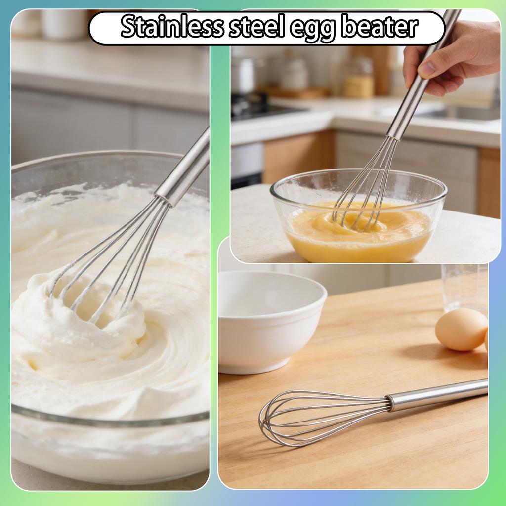 10 Inch Whisk, 304 - Stainless Steel Small Whisks For Cooking, Baking, Mixing Ingredients & Deep Containers (1 Piece)