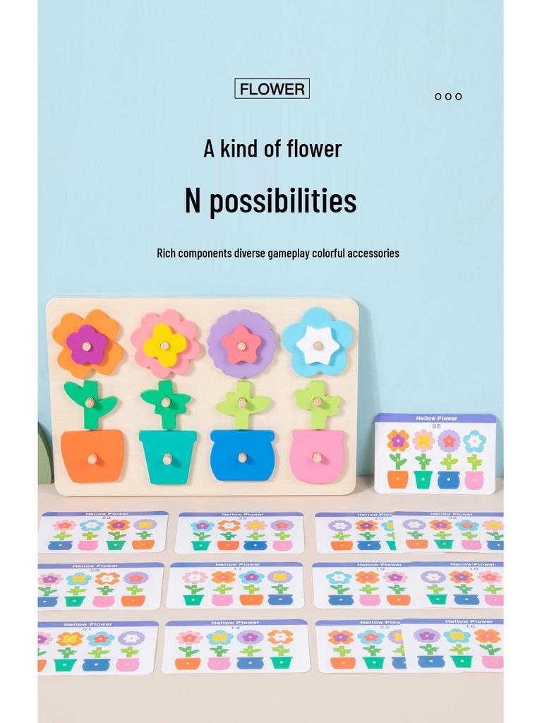 Cross-Border Educational Wooden Toys: Children's Flower and Shape Matching Jigsaw for Color Recognition