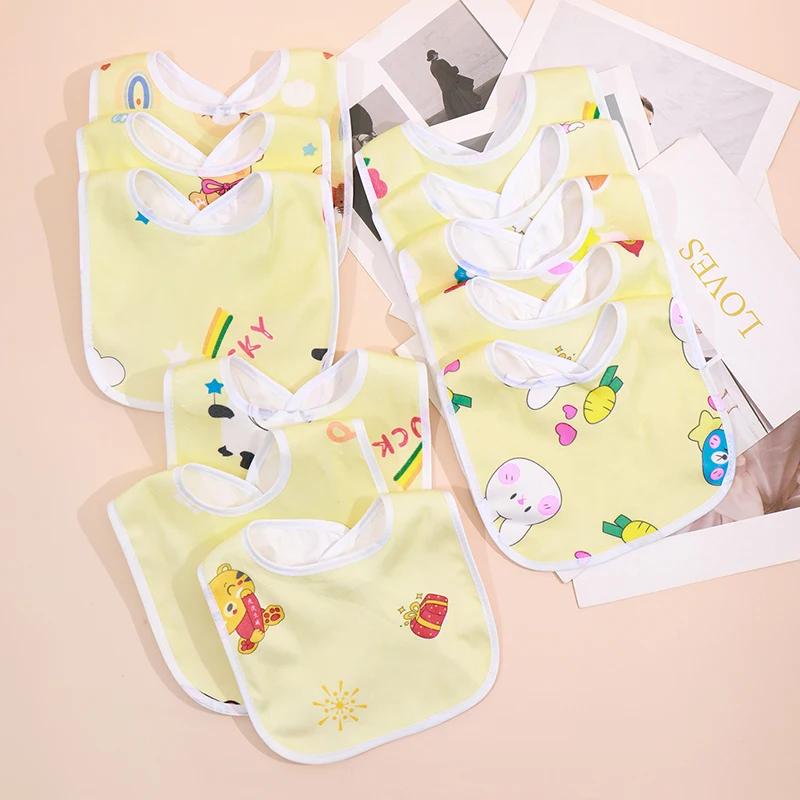 1Pcs Baby Cartoon Snap Waterproof Bib Super Soft Baby Bib Newborn Crystal Velvet Saliva Towel