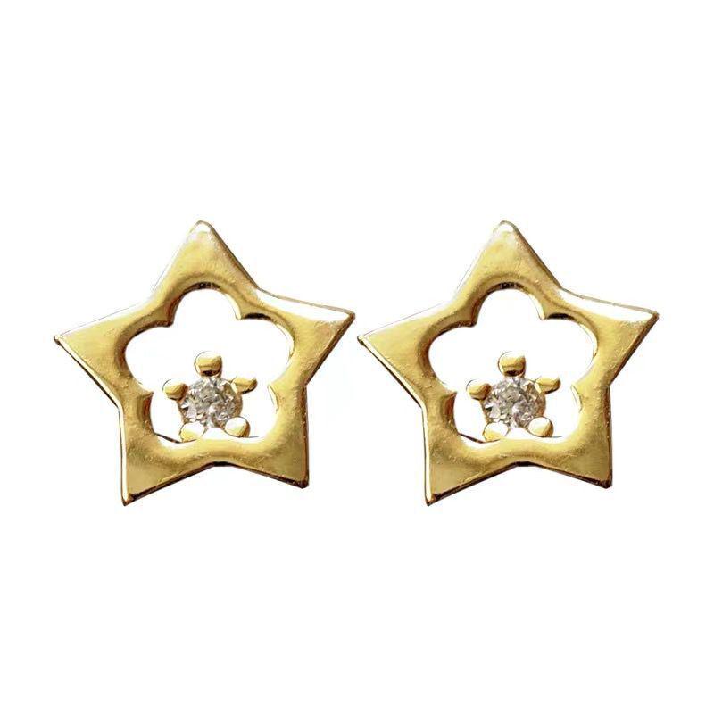 Versatile Mini Hollow Star Stud Earrings: S925 Sterling Silver Gold-Plated for Women