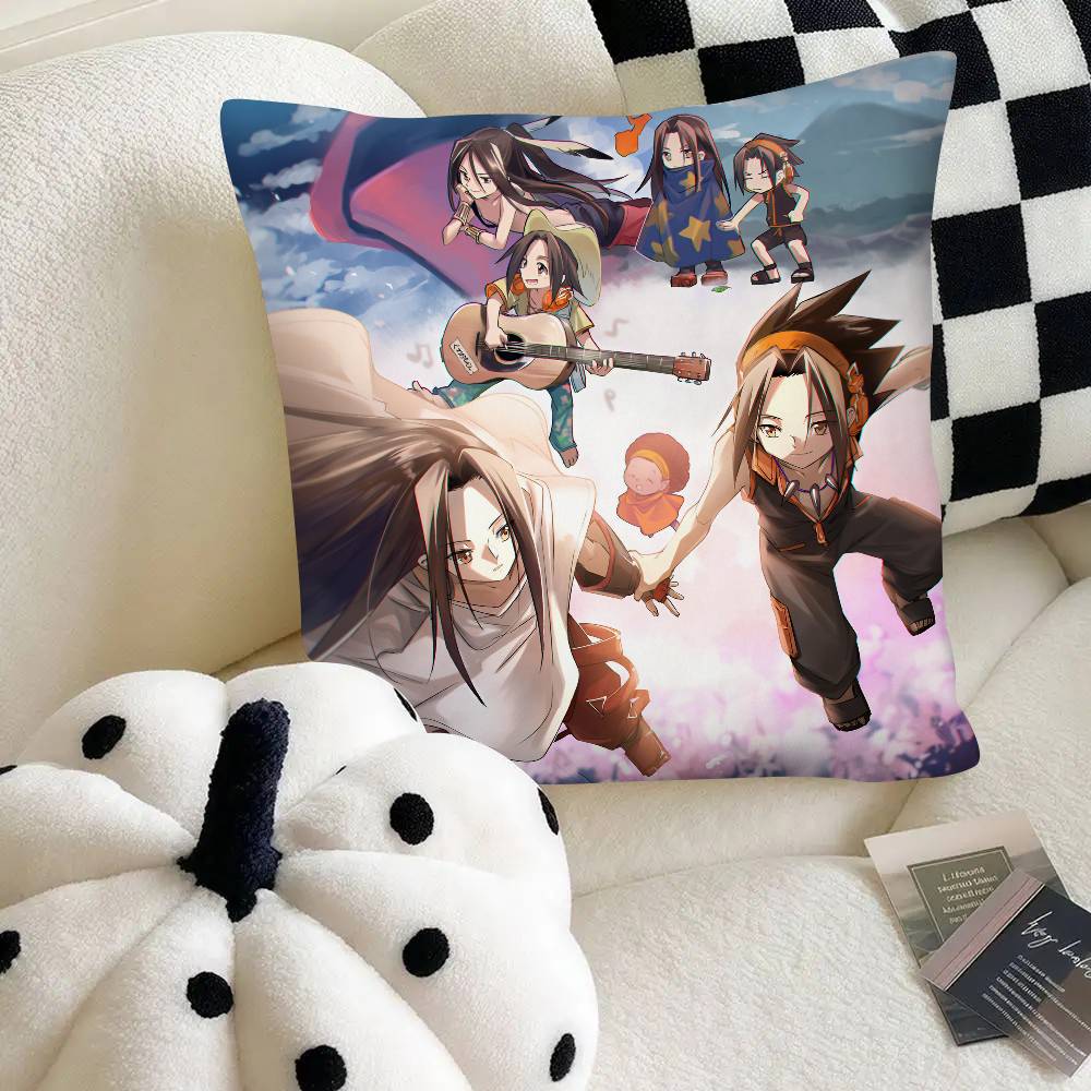 Anime Shaman King Pillow Case Fashion Square Pillowcase Bedroom Sofa Room Ins Decoration Leisure