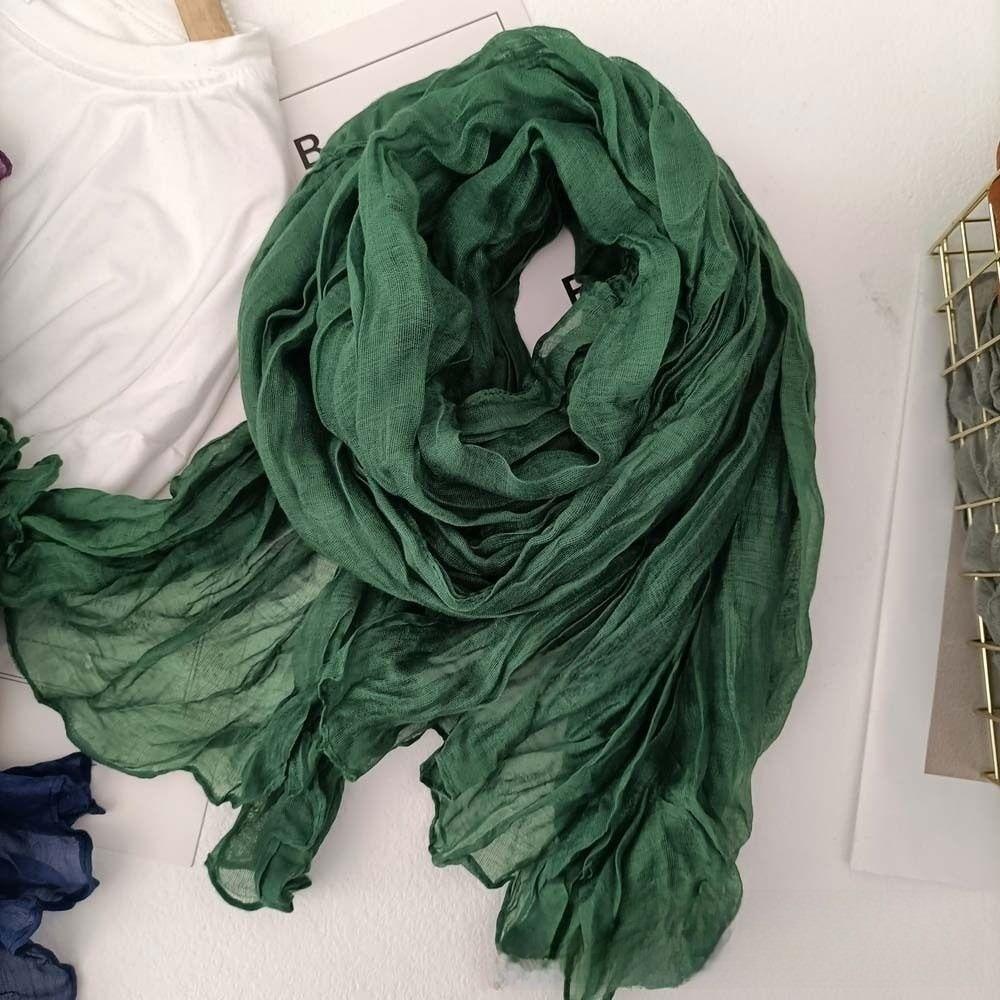 Retro Pleated Printed Scarf Luxury Brand Designer Long Shawl Wrap For Spring Autumn Winter
