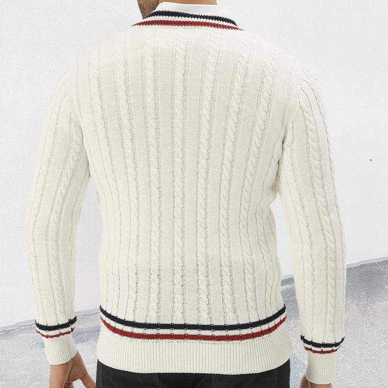 V-neck Long-sleeved Slim-fit Pullover Knit Sweater, New Autumn/winter Style