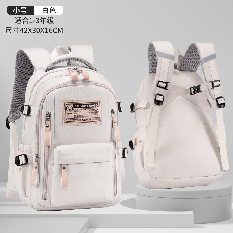 

New solid color primary and secondary school students backpack large capacity backpack