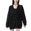 Pink Mink Velvet Soft Waxy Sweater Coat Women's Autumn and Winter Loose Lazy Wind Mid-Length Knitted Cardigan Furry