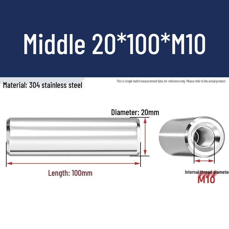 Pin Cilindric din Oțel Inoxidabil 304 cu Filet Interior M4/M6/M8 și Orificiu - Coloană de Suport și Ghidare