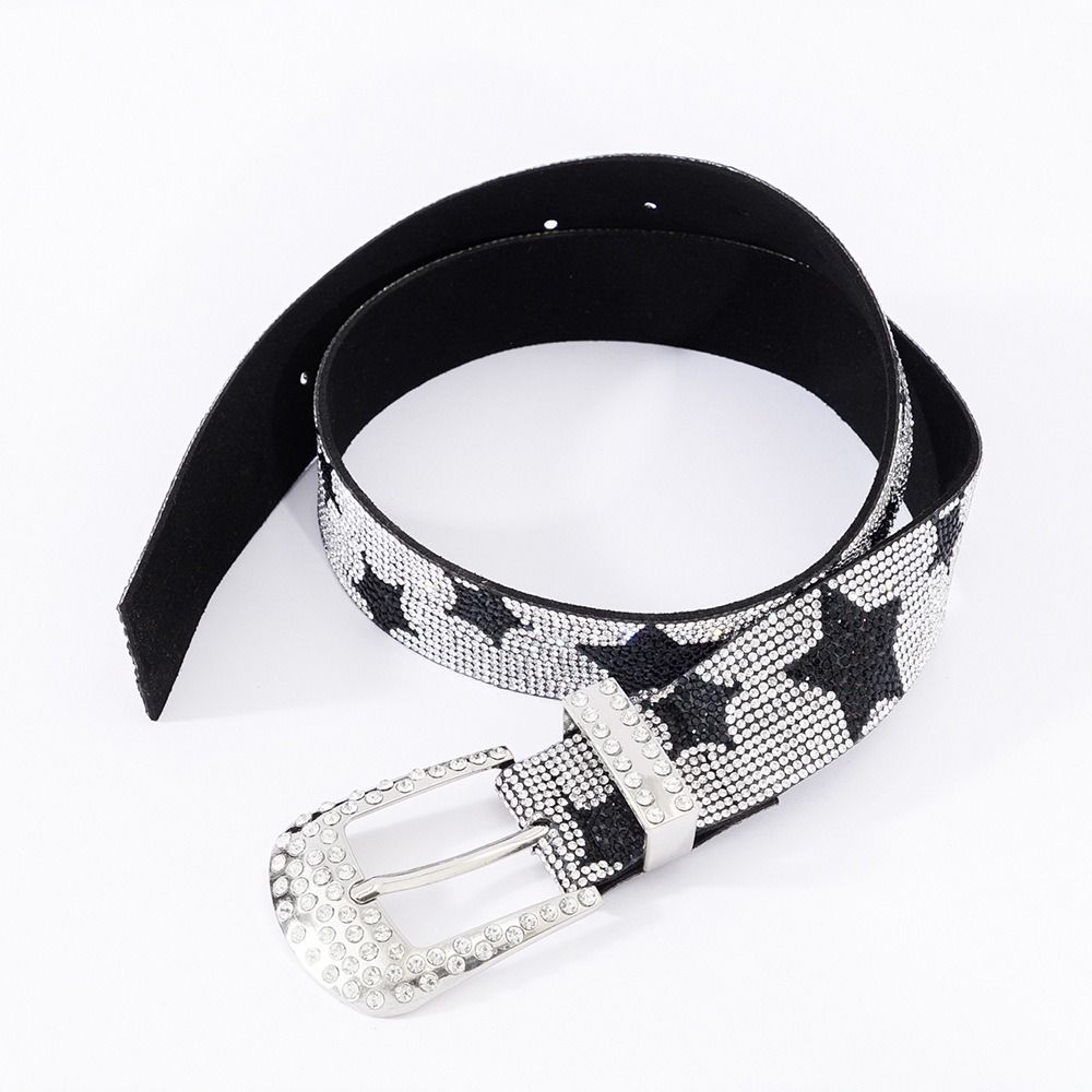 Bling Bling Sparkling Rhinestone Belt Vintage Waist Strap Fashion Trendy Waistband  For Women