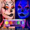 HANDAIYAN Face and Body Paint Palette UV Glow Water-Activated Split Cake Makeup Kit with Brushes for Halloween Festival Stage Cosplay Party
