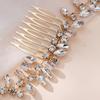 Wedding Hair Accessories Gold Rhinestone Hair Comb Wedding Banquet Updo Hair Ornaments Crystal Leaf Bridal Comb