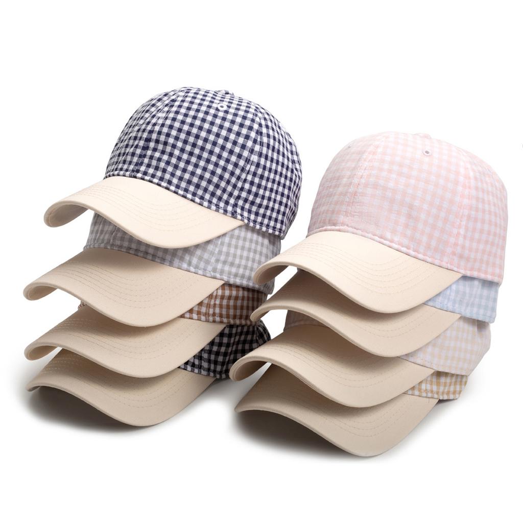 ins trendy versatile sunshade sun hat classic checkerboard printing baseball cap children