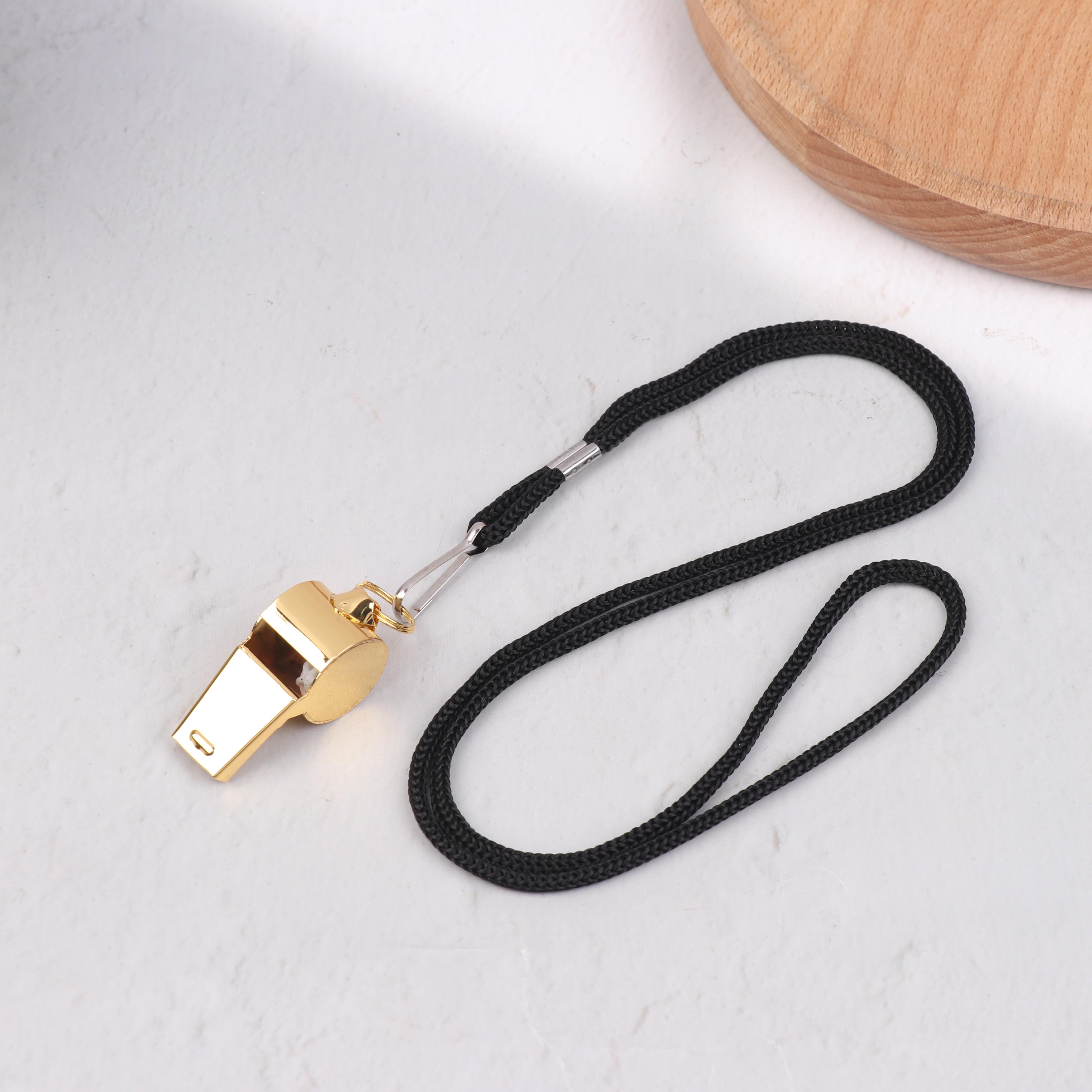 Stainless Steel Golden Whistle For Outdoor Survival,Hanging Neck Sports Whistle Lifeguard Whistle