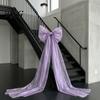Giant Christmas Bows for Outdoor Decor 79x20 Inch Bow Tree Topper, Oversized Tulle Large Decorative Weddings Ornament with Long Streamer Home