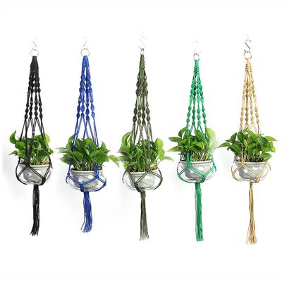 Pflanzenaufhänger, Farbe, Blumentopf, handgewebt, Netzbeutel, Hängehalter, Heimdekoration