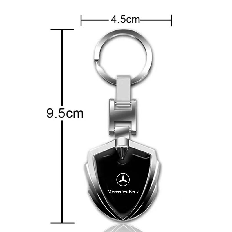1 stk Bilemblem Stying Metall Nøkkelringer Skjoldformet Nøkkelring For Mercedes Benz AMG W203 W206 W220 W205 W211 W212 W201 W210 W168 GLC