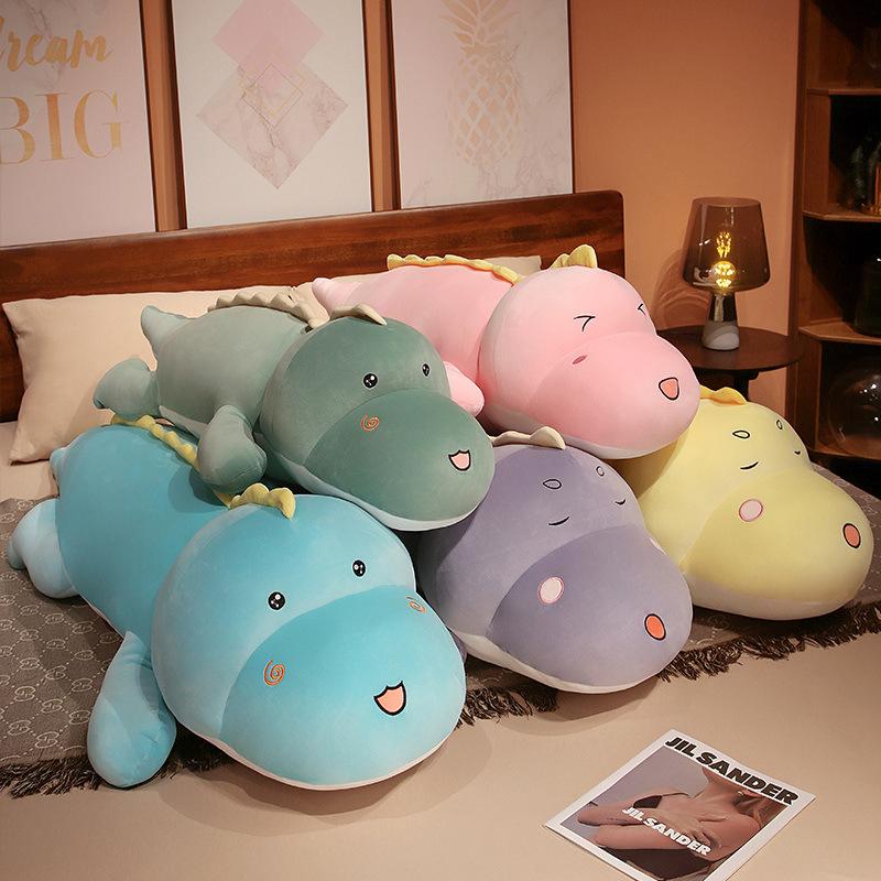 Large Soft Dinosaur Pillow Plush Toy Doll Green Dinosaur Doll Girl Sleeping Soothing Ragdoll Doll