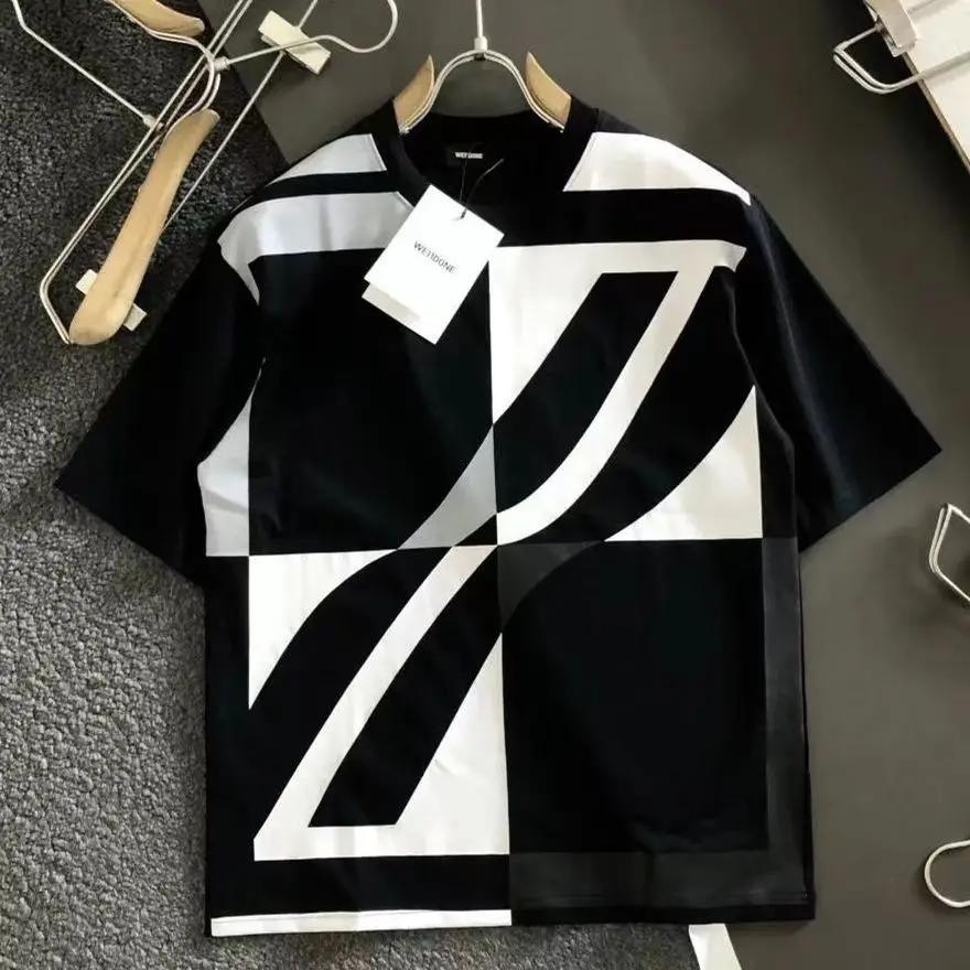 

Мужская одежда с короткими рукавами и круглым вырезом, весенне-летние тонкие свободные пуловеры, простые красивые модные повседневные футболки XL чёрный