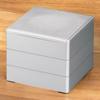 Lacquerware Jubako Made In Japan J-kitchens 3-Tiered Box, 4.5 Inches, Silver, 13cm, Resin,
