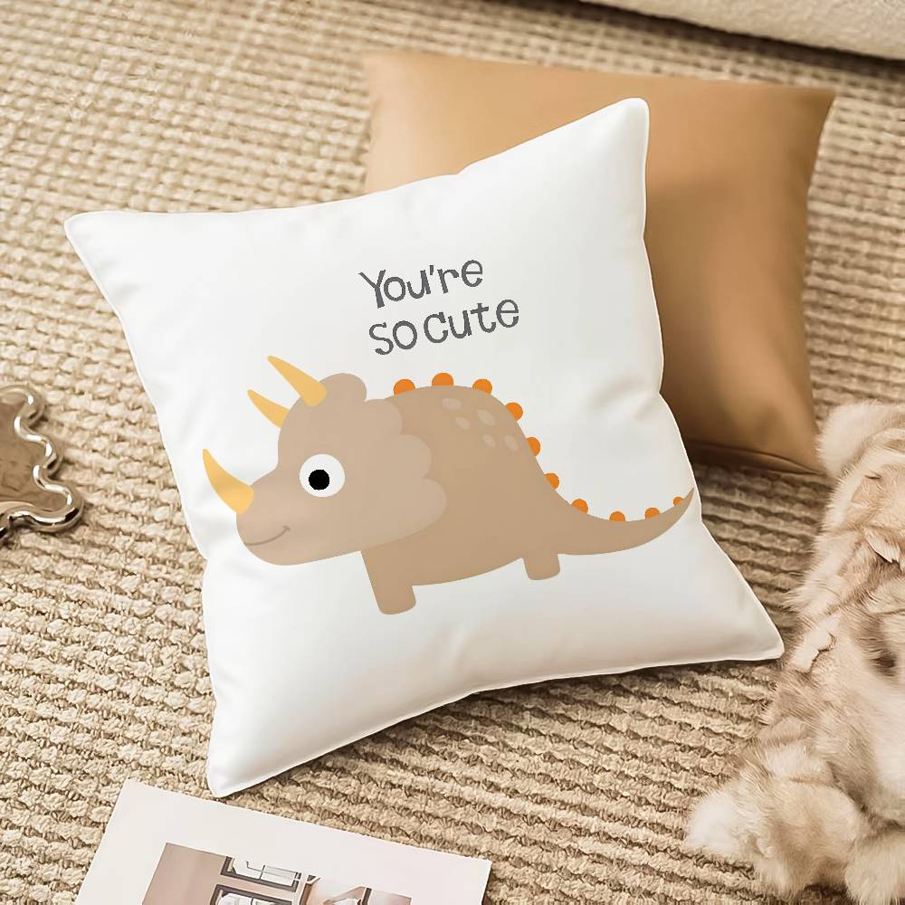 Cute Jurassic Dinosaur Pillow Case Anti-dustmite Invisible Zipper Sofa Bed