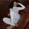 Damen Hochgeschlossener Bestickter Fitness-Jumpsuit - Stretch, Schlankmachend, Reißverschluss Design 2026