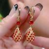 Exquisite Shiny Hollow Water Drop Crystal Dangle Earrings for Women New Luxury Fashion Wedding Bride Korea Earring Jewelry Gift
