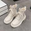 Fashion 2024 New Korean Fashion Casual Knight Autumn Biker Boot Platform Short Thick Bottom Black Ankle Boots Woman