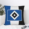 HSV Deutscher Fußballverein Quadratisches Kissenbezug Hamburger SV Bundesliga Kissenbezug Reißverschluss Dekokissenbezug für Sofa 45x45cm