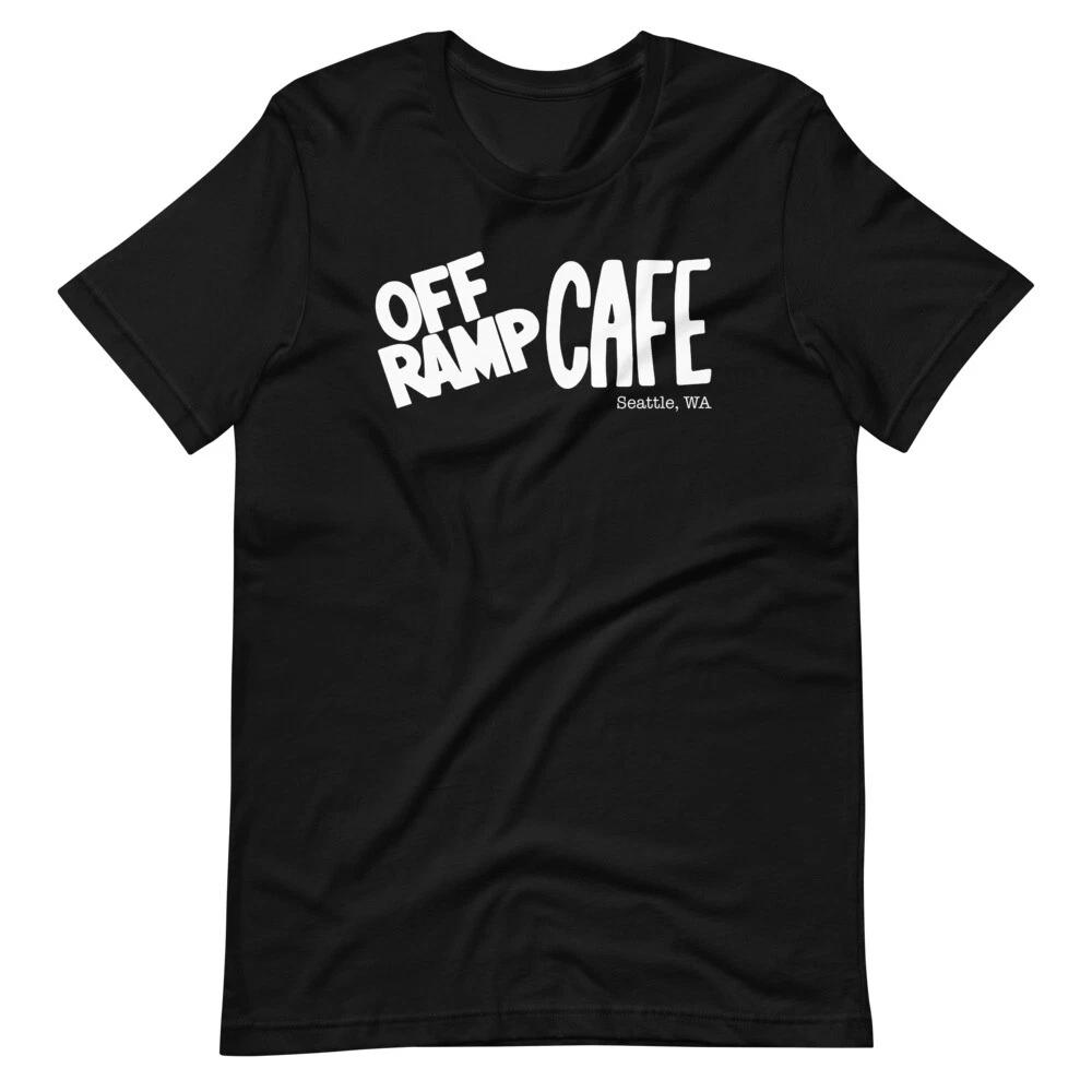 

OFF RAMP CAFE Сиэтл Вашингтон Футболка с коротким рукавом Унисекс 100% Хлопок Мужские Футболки Топ L