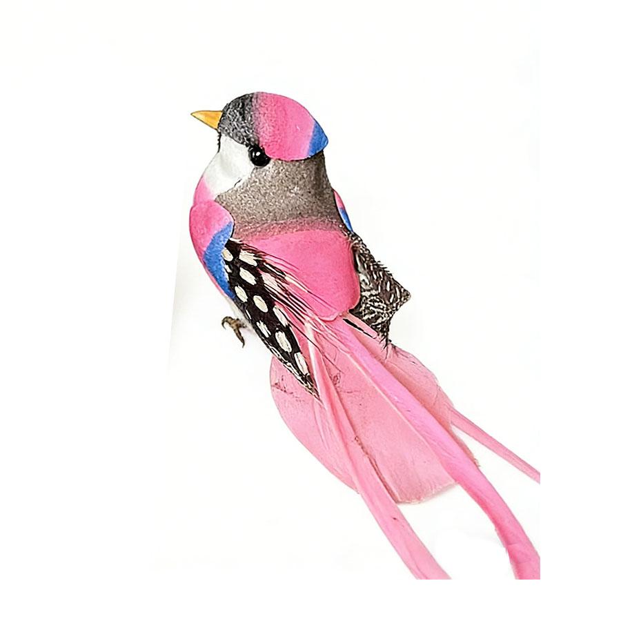 Artificial Feather Bird & Long-Tailed Silk Bird Ornament, Handicraft for Indoor Outdoor Garden Home Decoration
