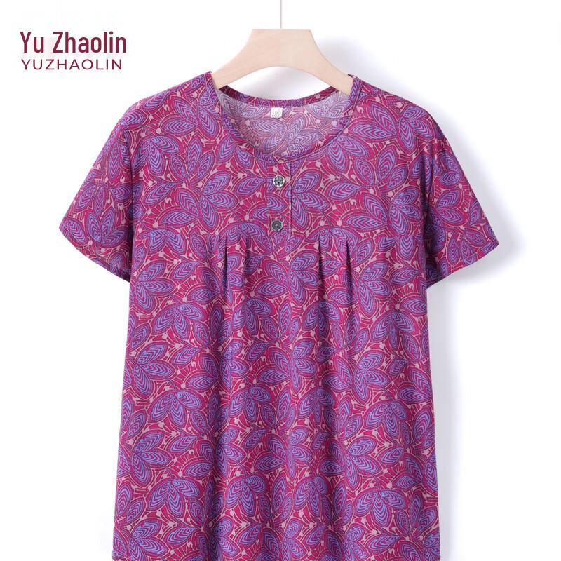 YUZHAOLIN Women s Plus Size Floral Short Sleeve T-Shirt 4XL