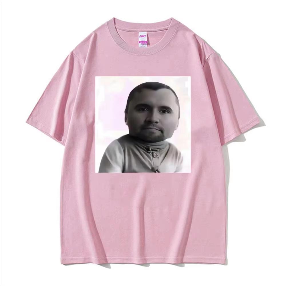 Porträt Meme Print T-Shirt Unisex Lustiges Internet-Meme Quadratisches Foto Grafik Rundhals Kurzarm Weiche Baumwolle Humor Lässige Oberteile