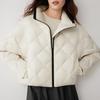 ELLE Basic Duck Down Design Casual Loose Versatile Stand Collar Long Sleeve Short Down Jacket Women outerwear EY52142