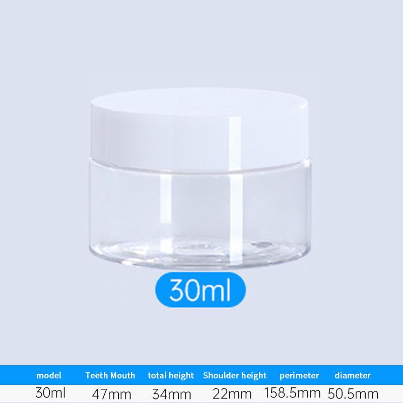 5Pcs Travel Face Cream Jar Empty Plastic Cosmetic Makeup Bottle 20Ml 30Ml 50Ml Transparent Storage Container Refillable Bottles