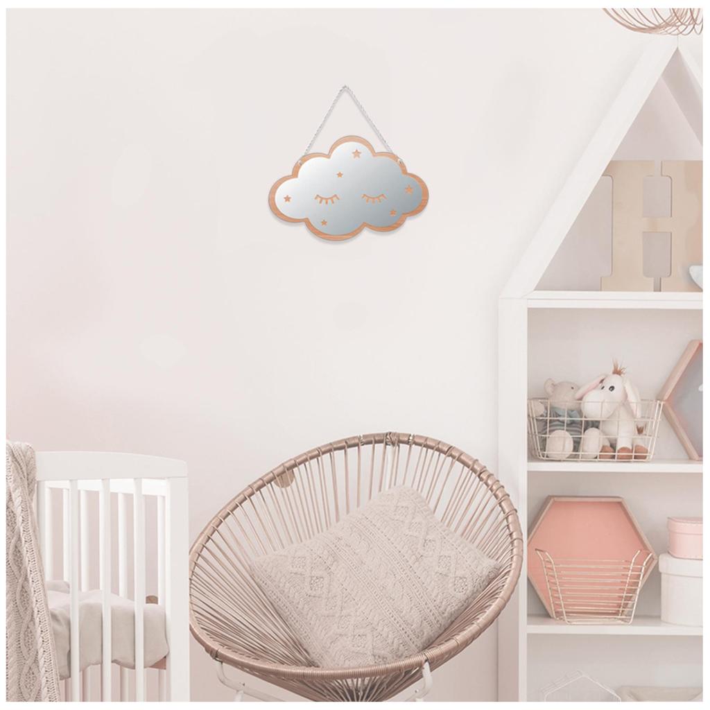 Les Trésors De Lily [A0727] - Kleiner Deko-Holzspiegel 'Wolke' - 21x14 cm