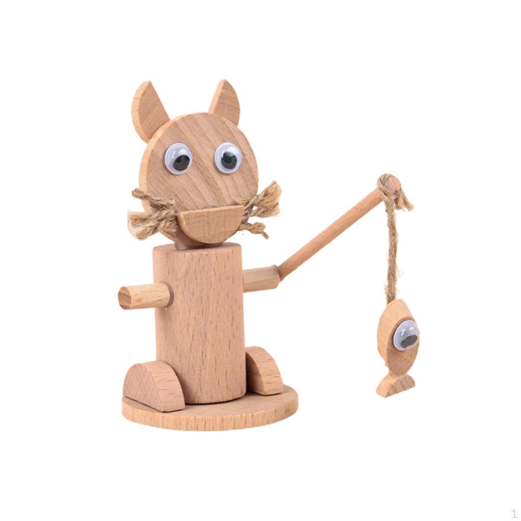 DIY Wooden Animal Decoration Educational Toys Fine Motor Skills Wood Crafts for Kids Small Animals