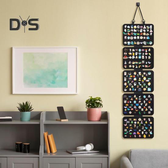 Wiszący emaliowany panel ekspozycyjny na spinki do klapy, organizer z 5 luźnymi kartkami, łatwy w montażu uchwyt ekspozycyjny na kolekcję odznak