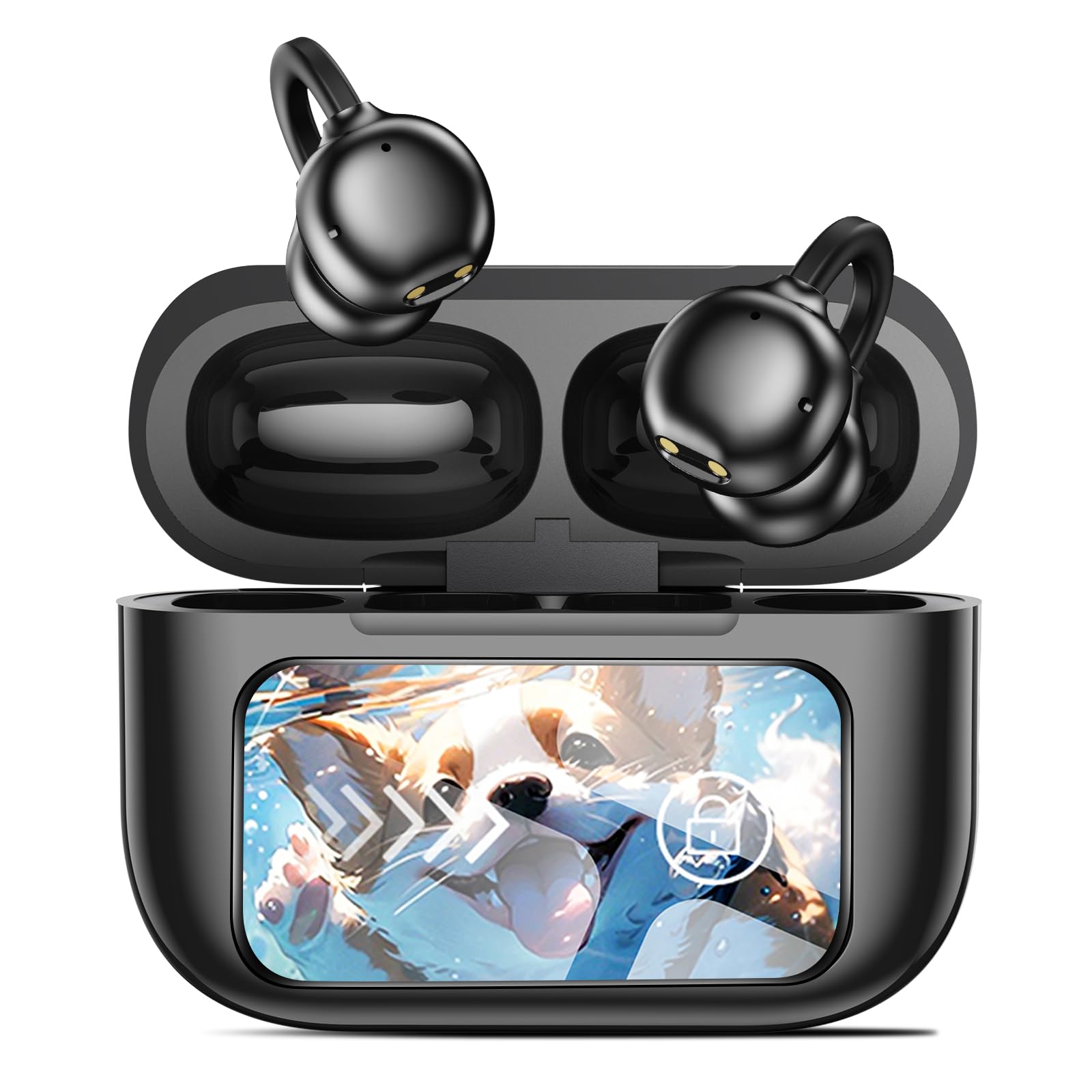 

Bluetooth Wireless Earbuds [S10 Next-Generation Smart Display Model] Ear-Hook Touchscreen, Sound Quality Better Than Bone Conduction Earbuds,