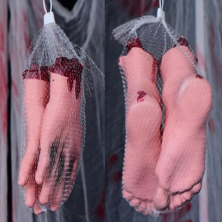 Simulation Hand Creepy Finger Foot Scary Props Halloween Party Decoration Supply