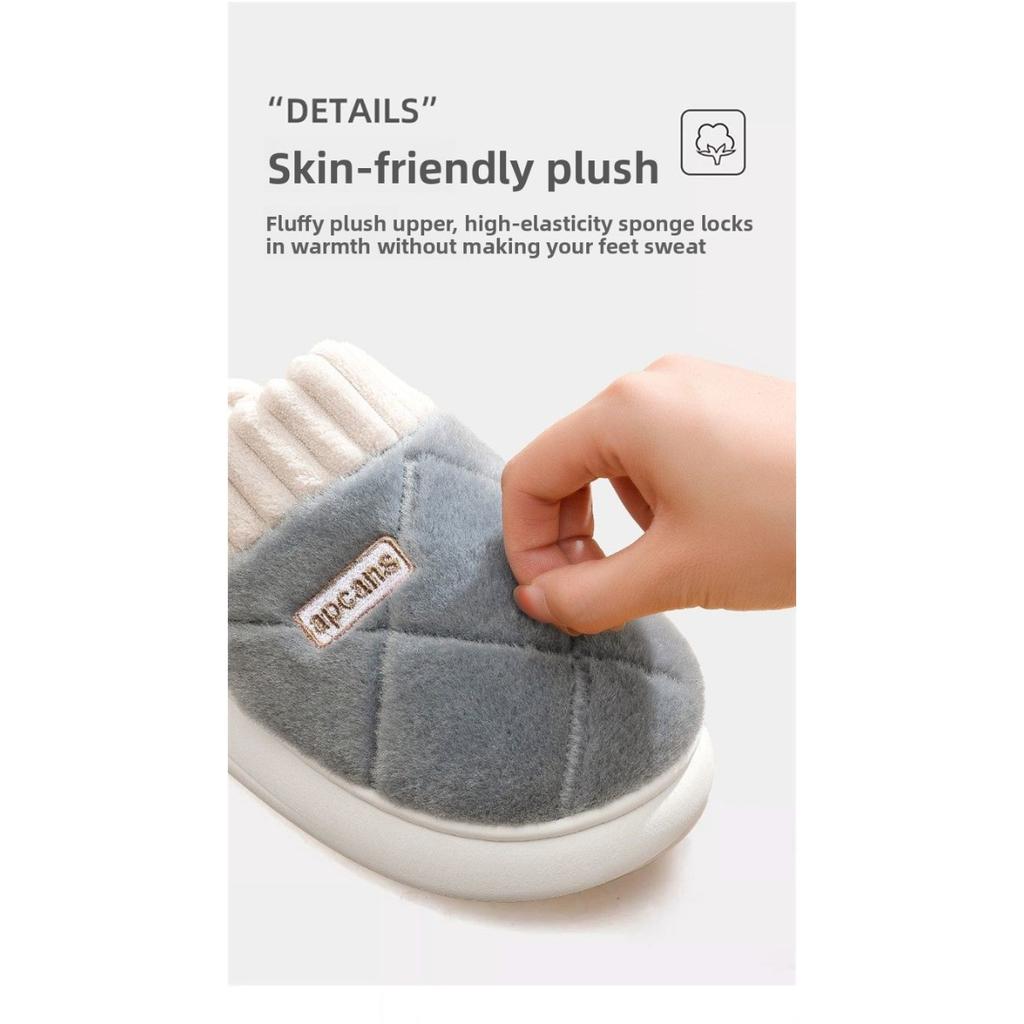 Baumwollpantoffeln für Damen und Herren, Herbst und Winter, Indoor Zuhause, Weiche Sohle, Rutschfest, Haushaltliche Wärme, Plüsch, Paar Baumwollpantoffeln