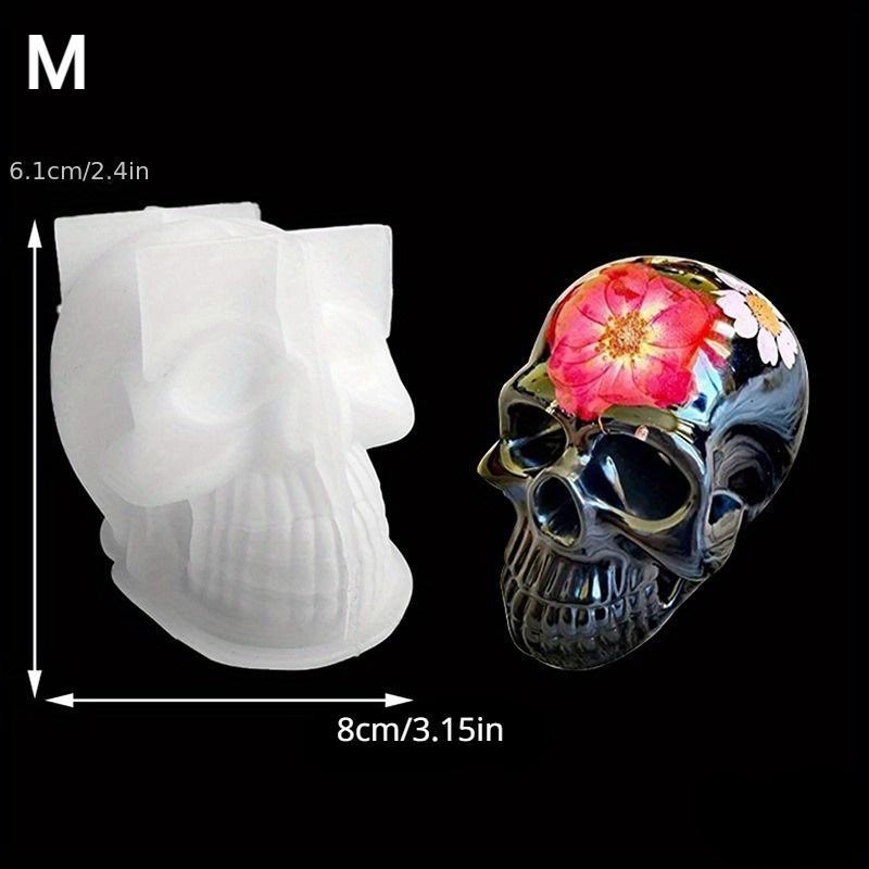 1 ks opakovaně použitelná silikonová forma na svíčku na svíčku, pryskyřice, snadné uvolnění, kostka ledu velká 3D forma na halloweenskou párty se svíčkami pečení dortů