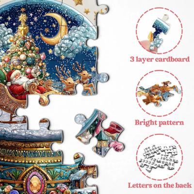 Weihnachts-Kristallkugel-Puzzle Santa Schneedorfszene 1000 Teile Erwachsene Kartonpuzzle Familienspiel Heimdekoration