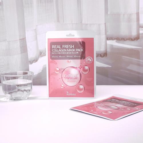 Masque Visage Frais au Collagène Real de Rocky (50 pcs)