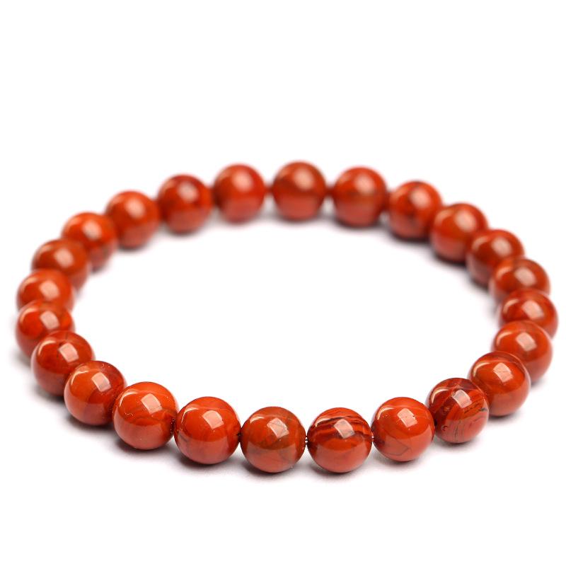 Hongchu Crystal Natural Ice-Flame Red Agate Bracelet Chuanliao Flame Southern Red Agate Round Bead Bracelet